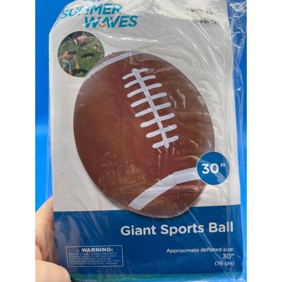 Summer Waves Giant Inflatable Football Sports Ball 30" - Picture 1 of 2